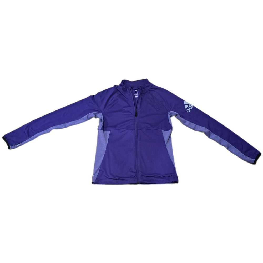 Adidas Climalite Womens Full Zip Athletic Jacket Purple Mock Neck Training Small